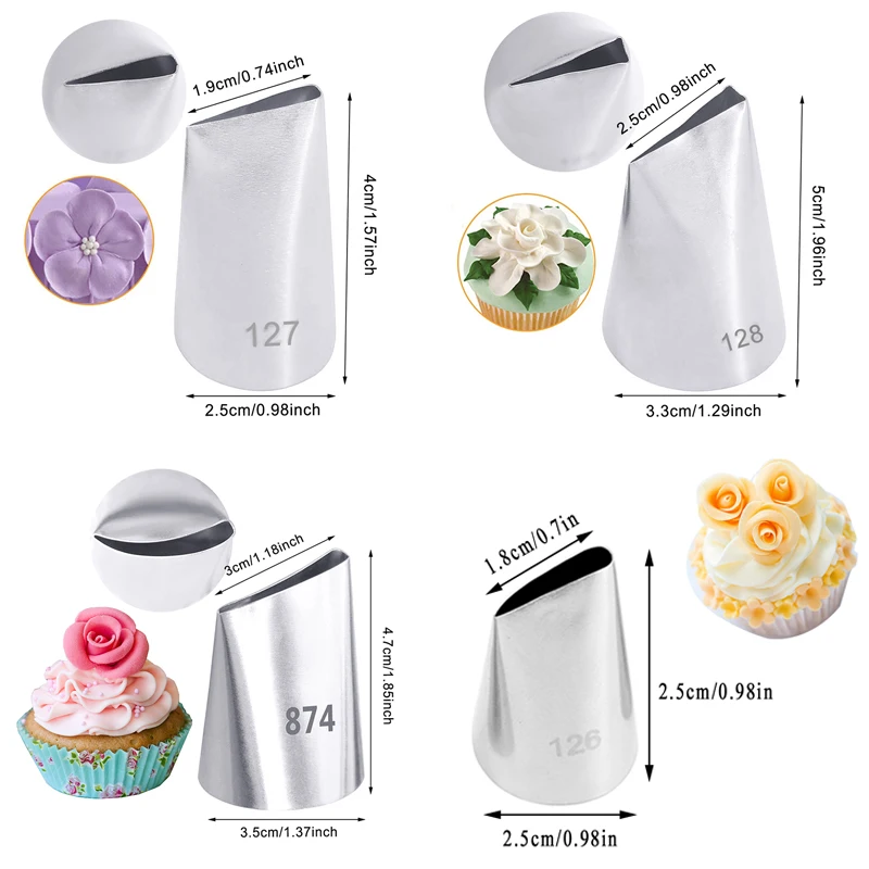 20pcs/set Rose Pastry Nozzles Cake Decorating Tools Flower Icing Piping Nozzle Cream Cupcake Tips Baking Accessories