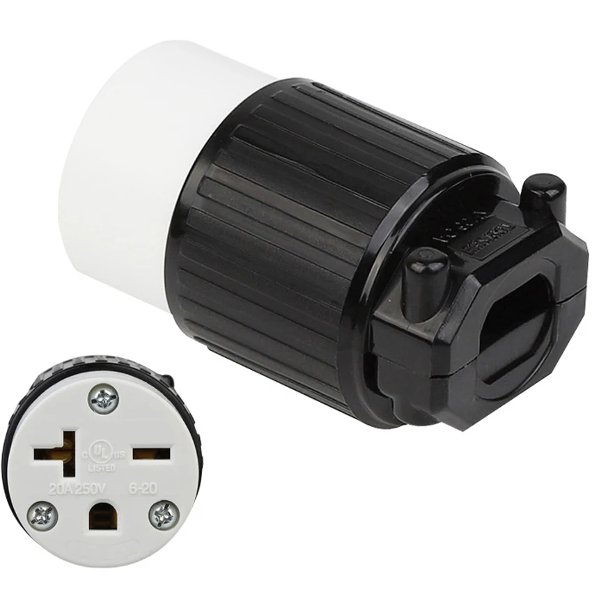 1 Stück Schwarzer NEMA L6-20P L6-20R US Kabelgebundener Industrie-Verlängerungsstromanschluss L5-20P L5-20R Amerika Montierter Verriegelungsstecker 20A – Detail 7