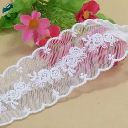 4.5cm Wide Embroidery White Sewing Ribbon Guipure Lace Trim Fabric Warp Knitting DIY Garment Wedding Curtain Accessories #4220