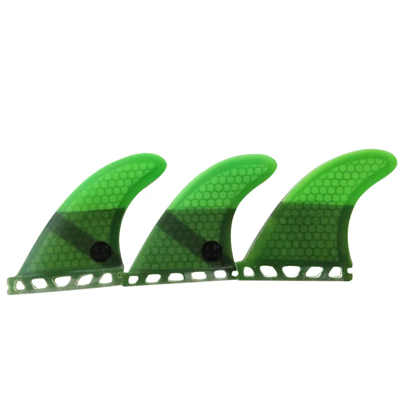 Surf Single Tabs S Green color ith Fiberglass Honey Surfing Fin 3PCS tri fin set