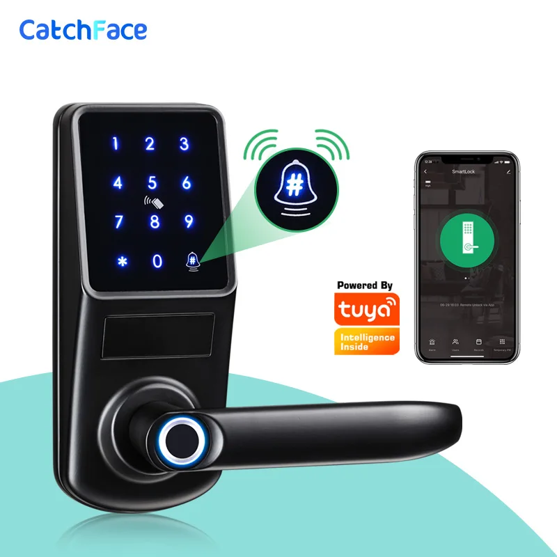 Fingerprint Electronic Door Lock with WiFi TUYA App Digital Safe Keypad Remote Unlock For Home And Hotel Security Smart Lock