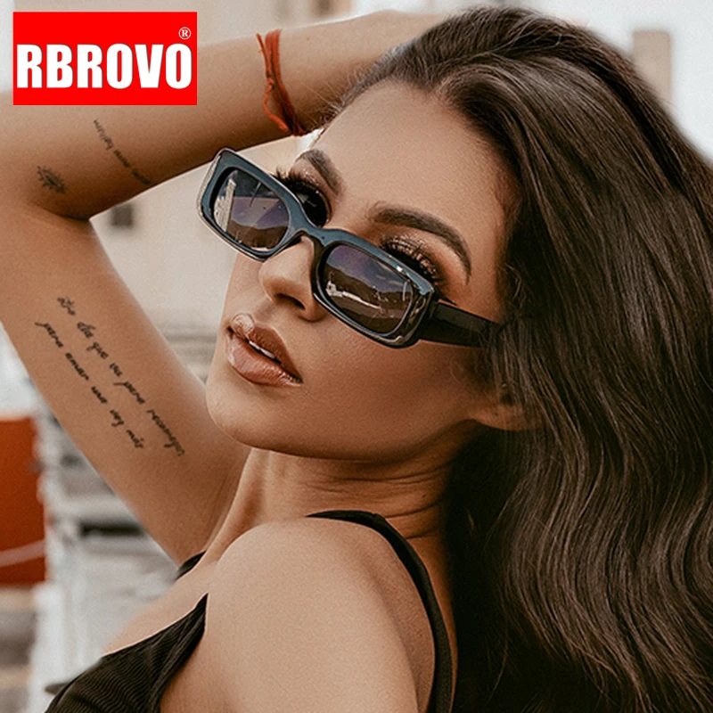 

RBROVO 2023 Retro Oval Sunglasses Women Square Vintage Sun Glasses Women Brand Designer Eyewear For Women Mirror Oculos De Sol