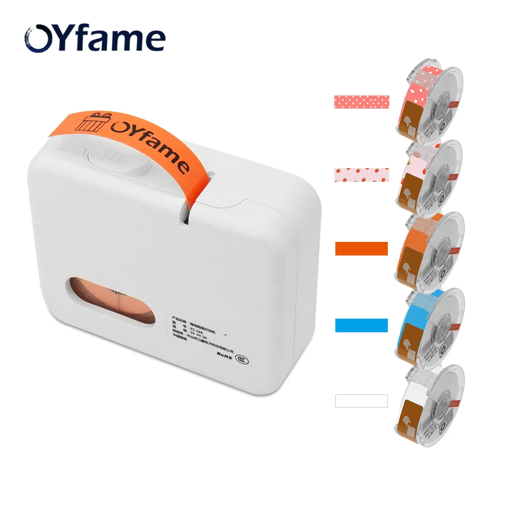 OYfame Label Printer Handheld Portable Pocket Label Printer Thermal Label Printer For Label Sticker QR Code Word Date Printing