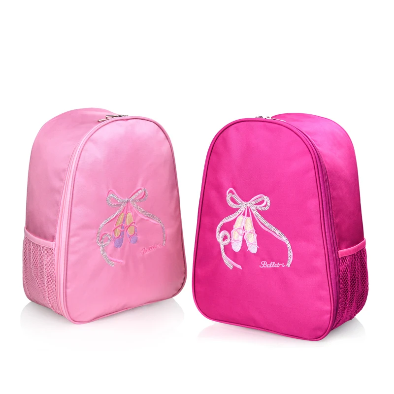 Ballet Dance Bags Pink Backpack Child Girls Embroidered Shoulder Bags  Student School Backpack