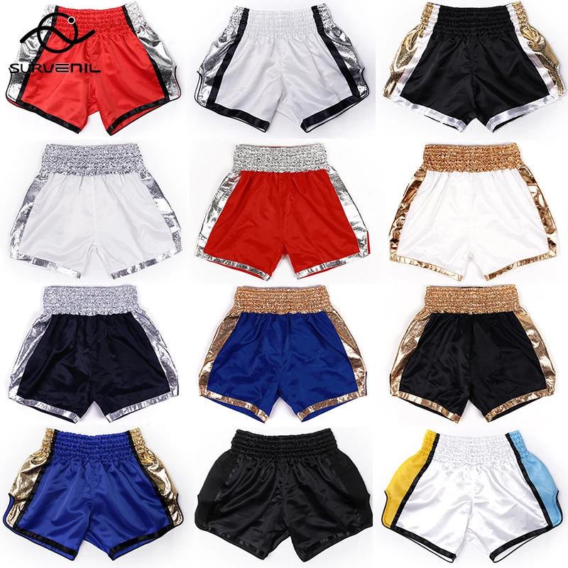 Pantalones cortos Muay Thai para niños, pantalones cortos MMA para hombres y mujeres, pantalones de artes marciales personalizados Sanda Fight Kick Boxing, ropa de entrenamiento para gimnasio y Fitness