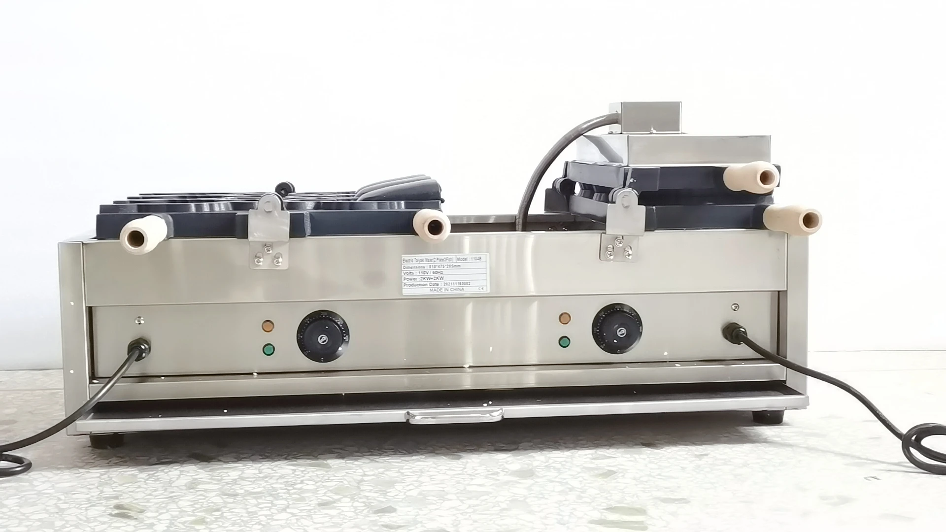 Gaufrier électrique à bouche ouverte, machine à glace Taiyaki, gaufrier de poisson, 110V, 220V, 6 pièces