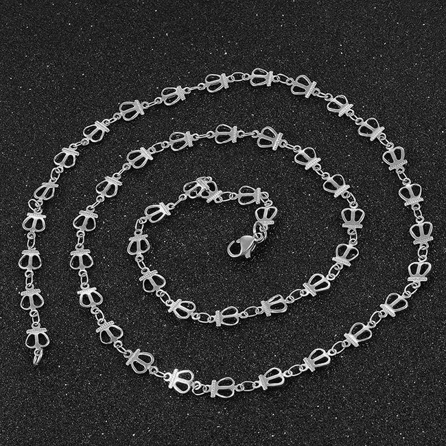 Yadreva Krone Hohlform Edelstahlkette Persönlichkeits-Damenhalskette Modischer Damenschmuck Geschenk – Detail 3