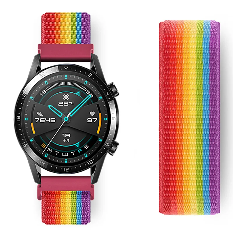 18MM 20MM 22MM Dây Đeo Cho Ticwatch Pro 2020/Pro 3 GPS/E2/S2 Thông Minh dây Đồng Hồ Dây Nylon Cho TicWatch E Kèm Vòng Cổ Tỳ Hưu Thạch Anh Dây 2 C2 Correa