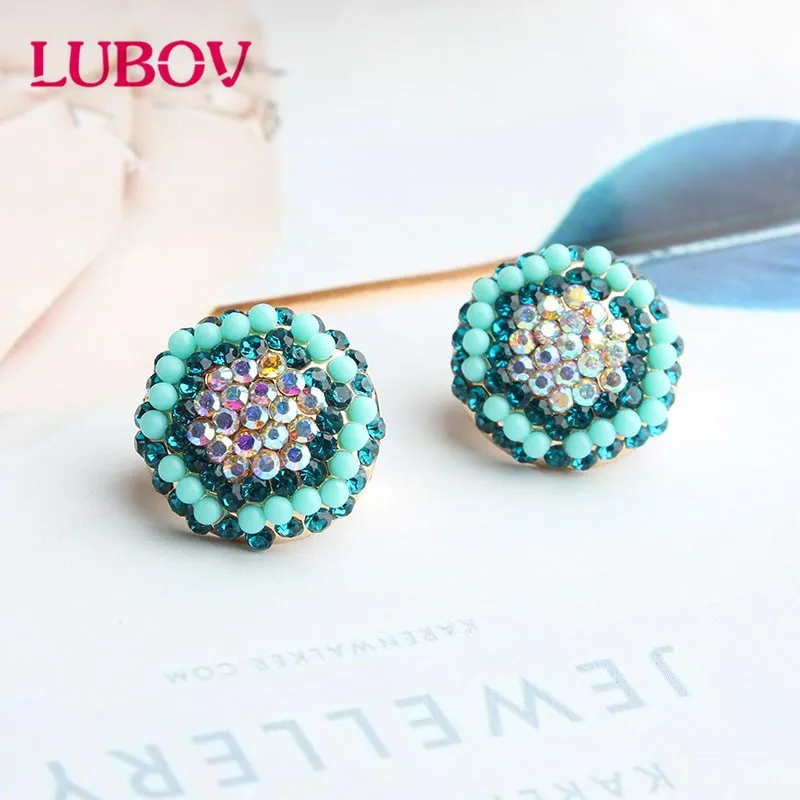 LUBOV Boho Ethnic Fringe Clip Earrings 2020 Flower Hexagon Beads Statement Earrings Party Bijoux Femme Gift Wholesales