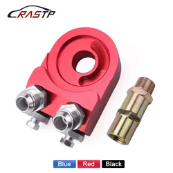 RASTP-Aluminum AN10 Oil Filter Sandwich Adapter Blue Red Black Gold Cooling System Sandwich Turbo T3 T4 Engine Plate RS-OSA006