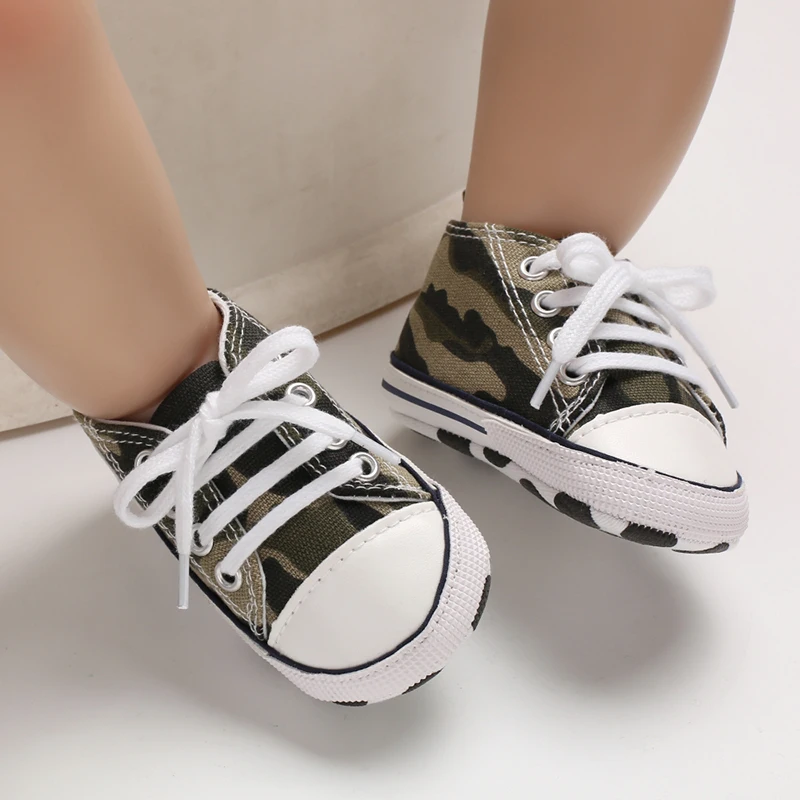 Canvas-Turnschuhe für Babys, Jungen und Mädchen, Lauflernschuhe für Kleinkinder, rutschfest, weiche Sohle, klassische Schuhe für Neugeborene, 0–18 Monate – Detail 21