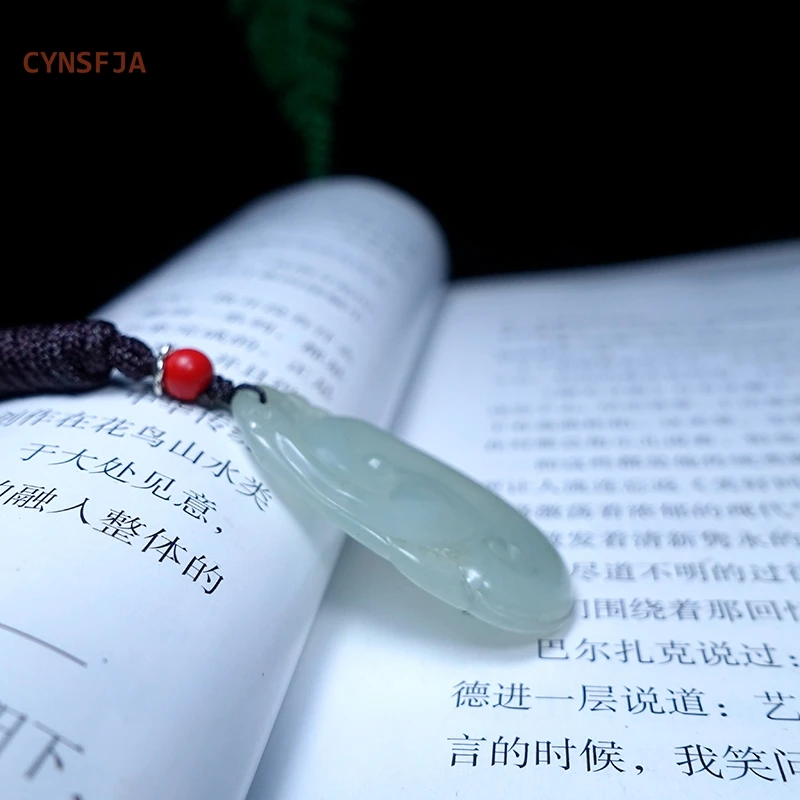 CYNSFJA New Real Certified Natural Grade A Emerald Jade Lucky Amulets Ruyi Jade Pendant Green High Quality Hand Carved Best Gift