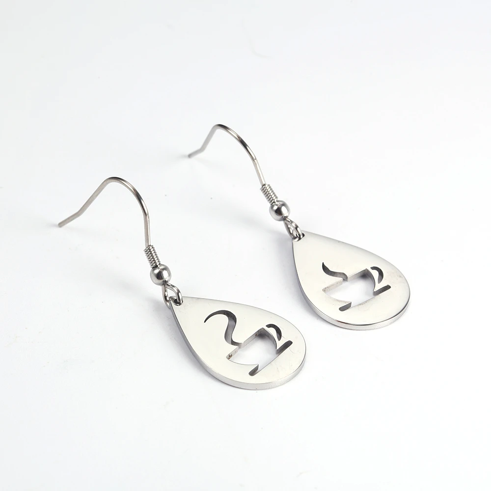 Stainless Steel Handmade Small Teacup Alice In Wonderland Tea Party And Saucer Lovers Drop Earrings Jewelry Gifts