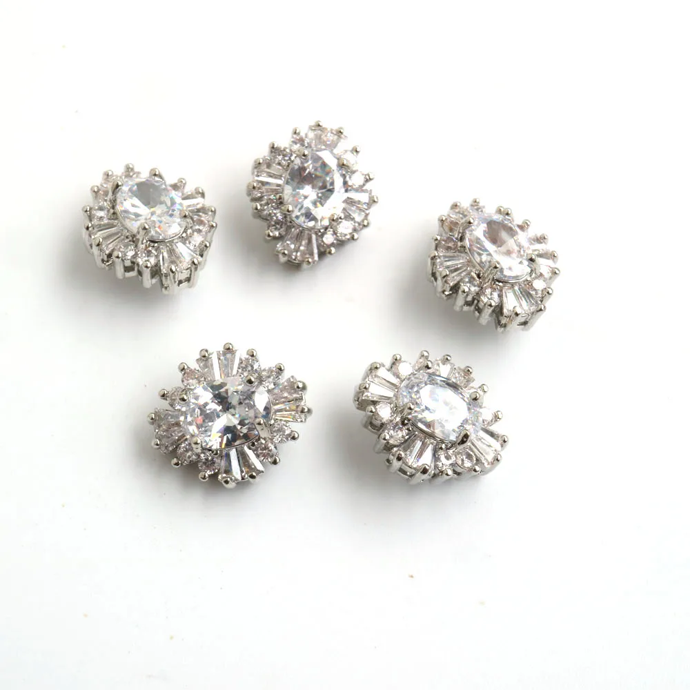 5pc Luxury Crystal Buttons Rhinestone Cubic Zirconia Button for Clothes Decorative CZ Sewing Cashmere Knit Cardigan