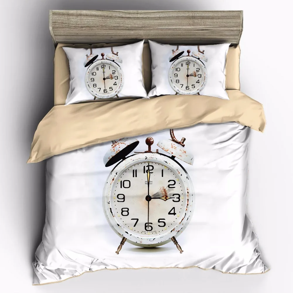 AHSNME Rusty Antique Alarm Clock Duvet Cover Sets Alan Olav Walker 100% Microfiber Bedding Set 3pcs