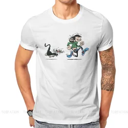 Running With Cat Graphic TShirt Gaston Lagaffe Comics Style Streetwear Comfortable T Shirt Male Short Sleeve Special Gift Idea