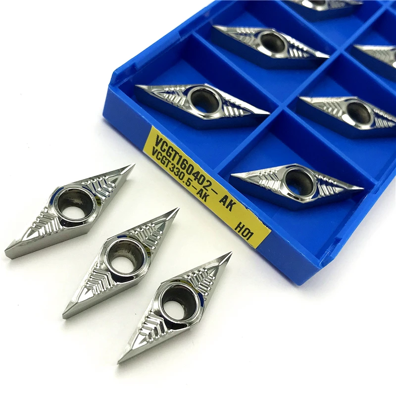 VCGT160402 VCGT160404 VCGT160408-AK H01 Internal Turning Tool Aluminum Inserts CNC Turning Insert Cutting Copper Aluminum Wood