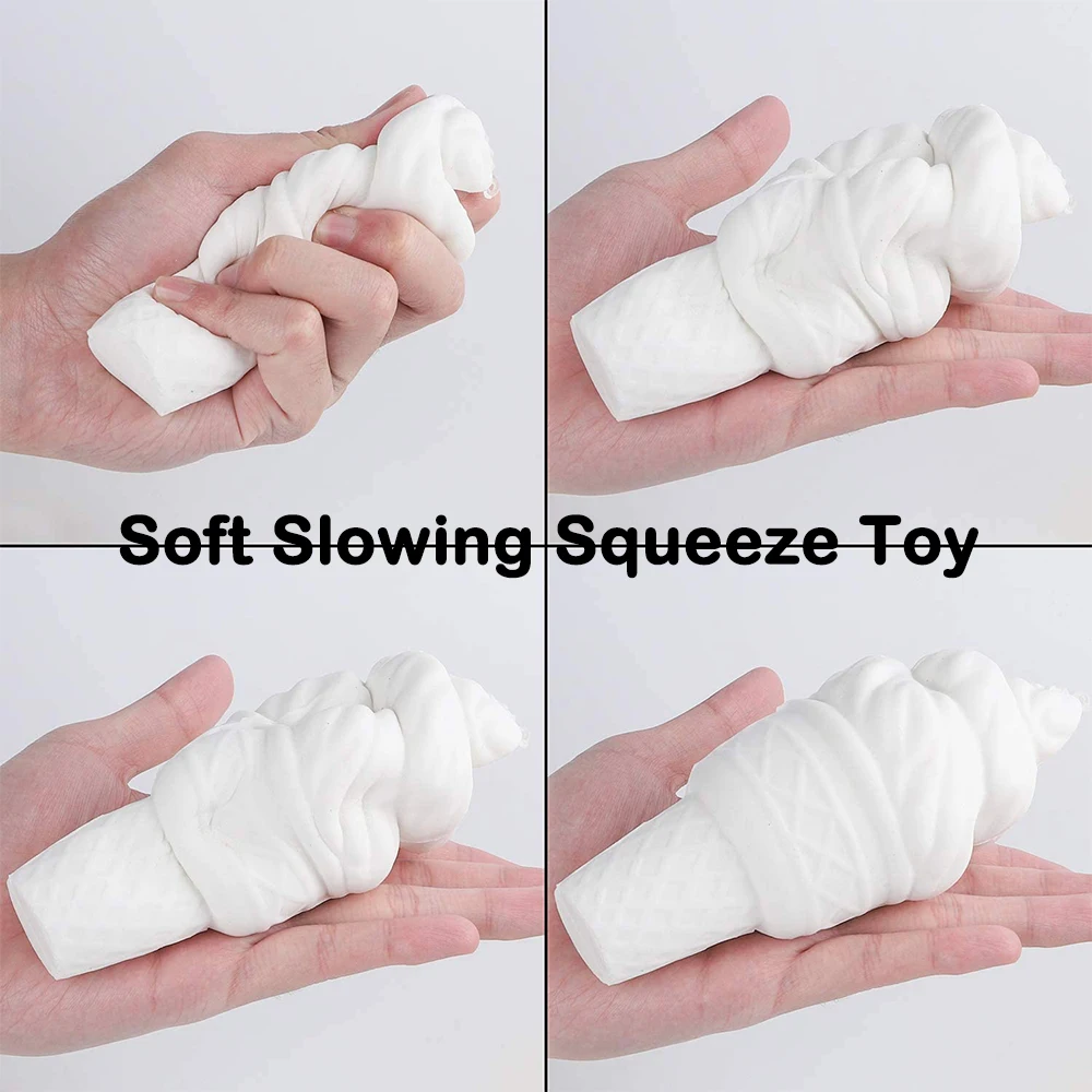 Kawaii Squeeze Toys 6Pcs Jumbo Food DIY Set Slow Rising Scented Soft Stress Relief Squeeze Toys Birthday Gift for Boy Girls