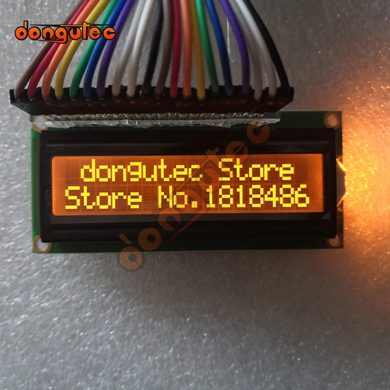 1602 16X2 Character LCD Module Display Screen (Orange  Character ) FSTN Negative Black Background