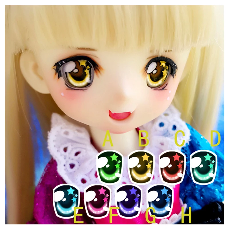 

BJD eyes 10mm-24mm eyeballs with stars doll acrylic eyeballs for 1/12 1/8 1/6 1/4 1/3 BJD SD doll accessories doll eyes