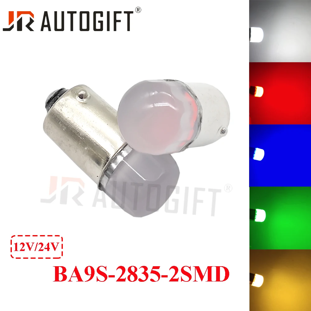 

100PCS NEW BA9S 2SMD 2835 LED Light Bulb Red Blue Car Turn Signal License Plate Trunk Clearance Lights 12V/24V