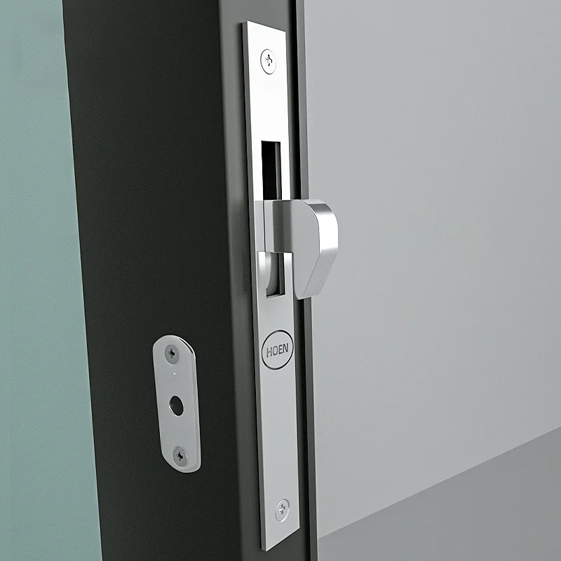 Aluminum Alloy Sliding Door Lock Invisible Built-In Handle Lock Sliding Door Lock And Flat Open Bedroom Lock 3 Key Door Hardware