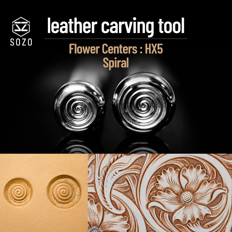 SOZO HX5 Leather Stamping Tool Spiral Flower Centers Saddle Making Craft Engraving Prints Embossing Stamp 304 Stainless Steel