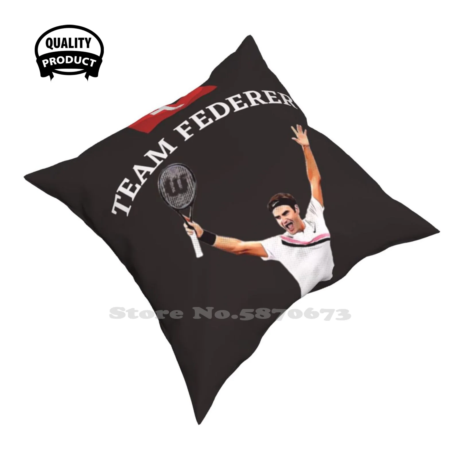 

Team Federer Pillow Cover Hug Pillowcase Australian Open Fan Support Motivation Artwork Champion The Best