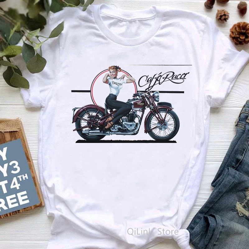 I\'M A Simple Woman I Love Motorcycle And Wine Letter Print T-Shirt Women\'S Clothing Watercolor Flowers Tshirt Femme Streetwear