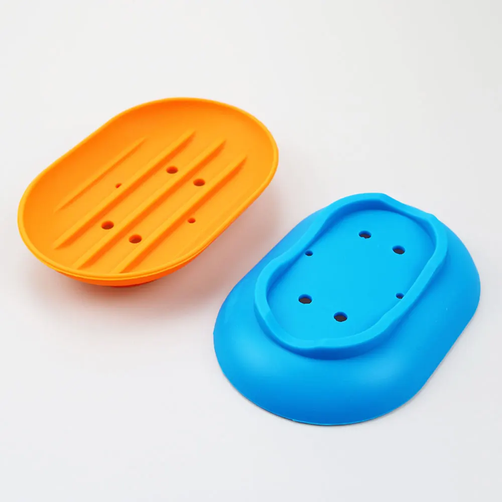 Silicone world Bathroom Dish Plate Case Home Shower Travel Hiking Holder Container Soap Box Soap Rack Flexible Soap Dish