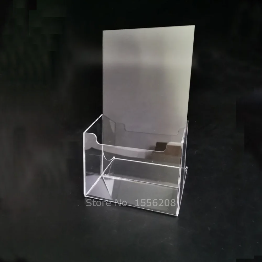 4inch wide clear acrylic company brochure display box advertising poster frame file frame display storage stand rack