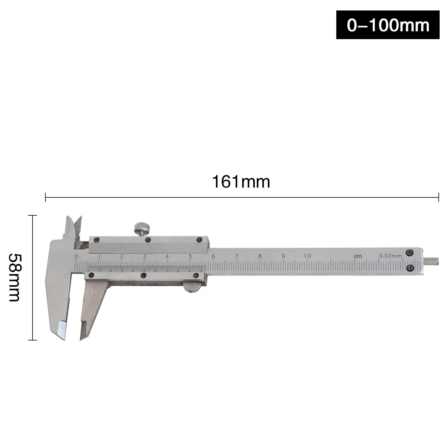 Calibrador Vernier de acero inoxidable de 100/150mm, herramienta de medición duradera, calibrador para mediciones de precisión, trabajo estable