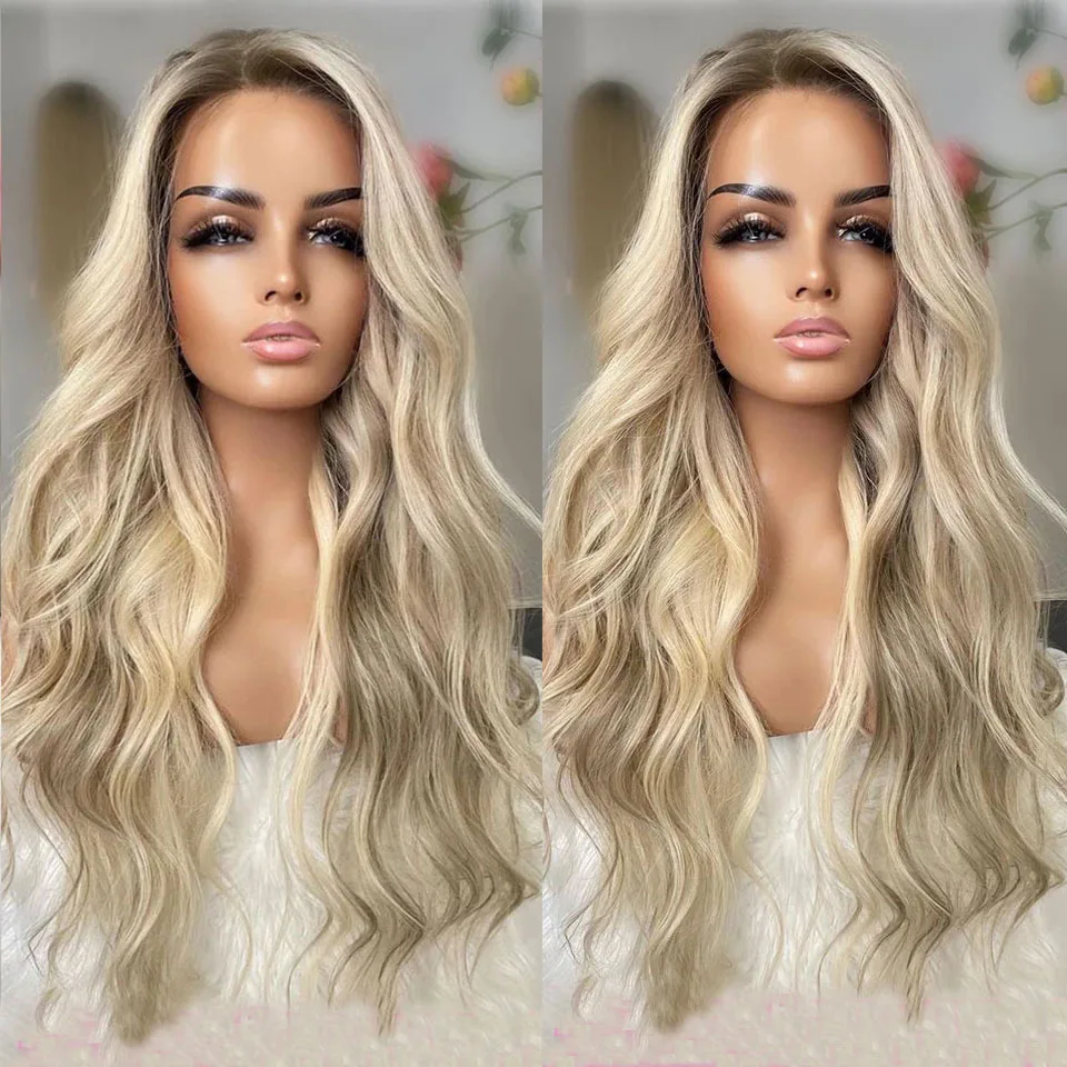 

Glueless Long 613 Body Wave Ombre Blonde Highlight Lace Front Wig For Black Women Human Remy Hair Babyhair Preplucked Brazilian