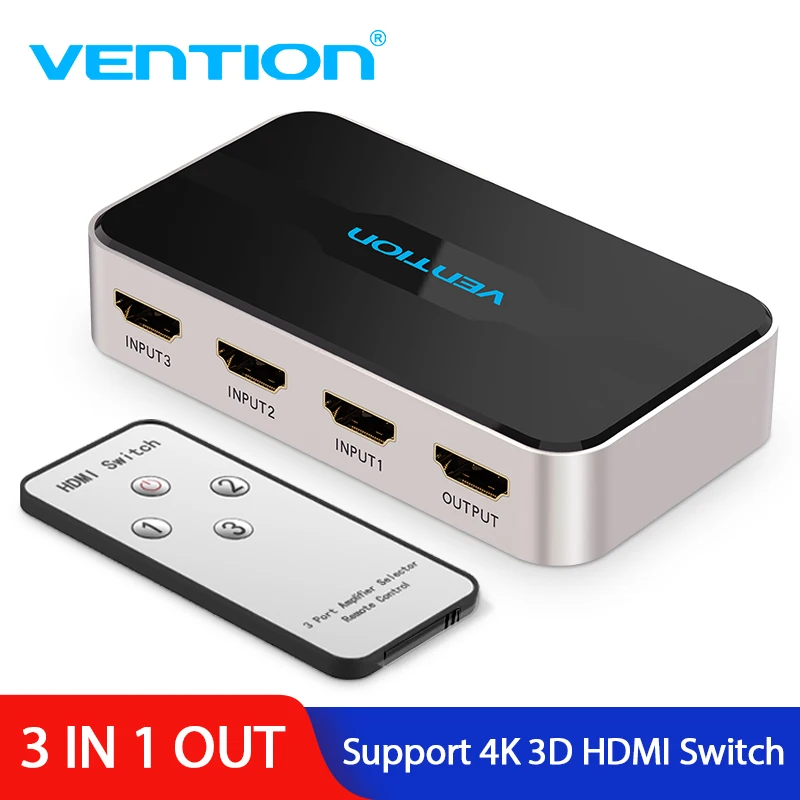 Vention HDMI Switch 5 Ports 4K 3D 5 x 1 HDMI Splitter for Mi Box PS4 Nintendo Switch PC 5 In 1 Out 3 Port HDMI Switcher Splitter