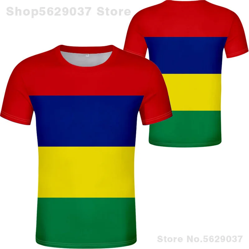 Mauritius T Shirt Diy Free Custom Made Name Number Mus T-Shirt Nation Flag Mu Mauritian French Country Print Photo Logo Clothing