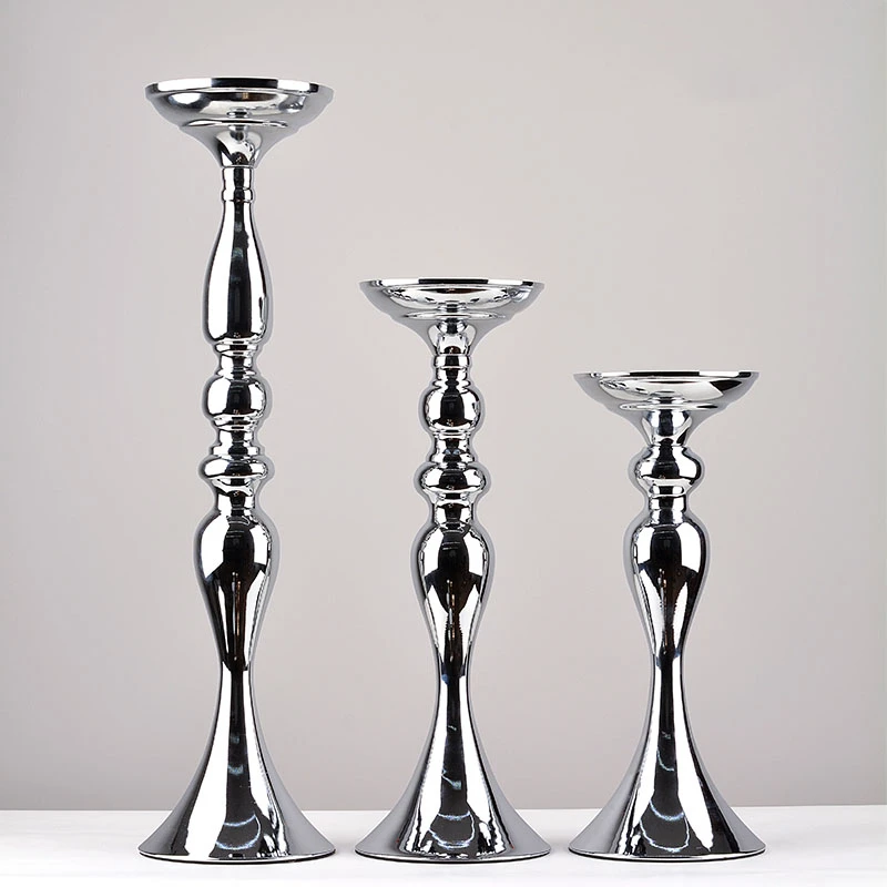 Imuwen Goud Kaars Houders 50Cm/20 "Metalen Kandelaar Bloem Vaas Tafel Middelpunt Event Bloem Rack Road Lood bruiloft Decor