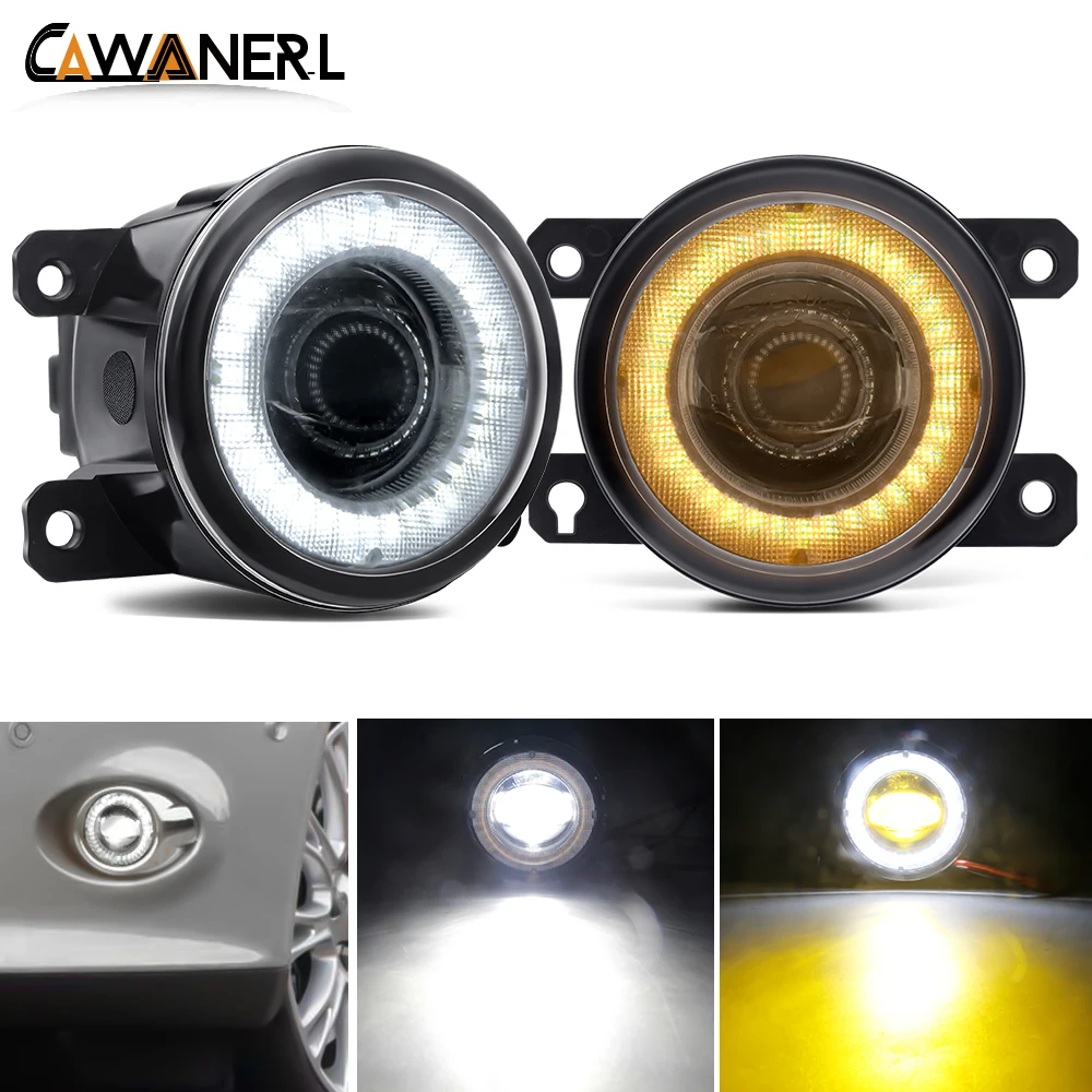 2 X Car Fog Light Assembly LED Lens Angel Eye DRL H11 8000LM For Peugeot 207 307 2008 3008 4007 4008 5008 301 308 408 407 607