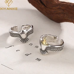 XIYANIKE Silver Color  Newly Arrival Eagle Wings Women Men Ring INS Personality Jewelry Gift For Boyfriend Adjustable