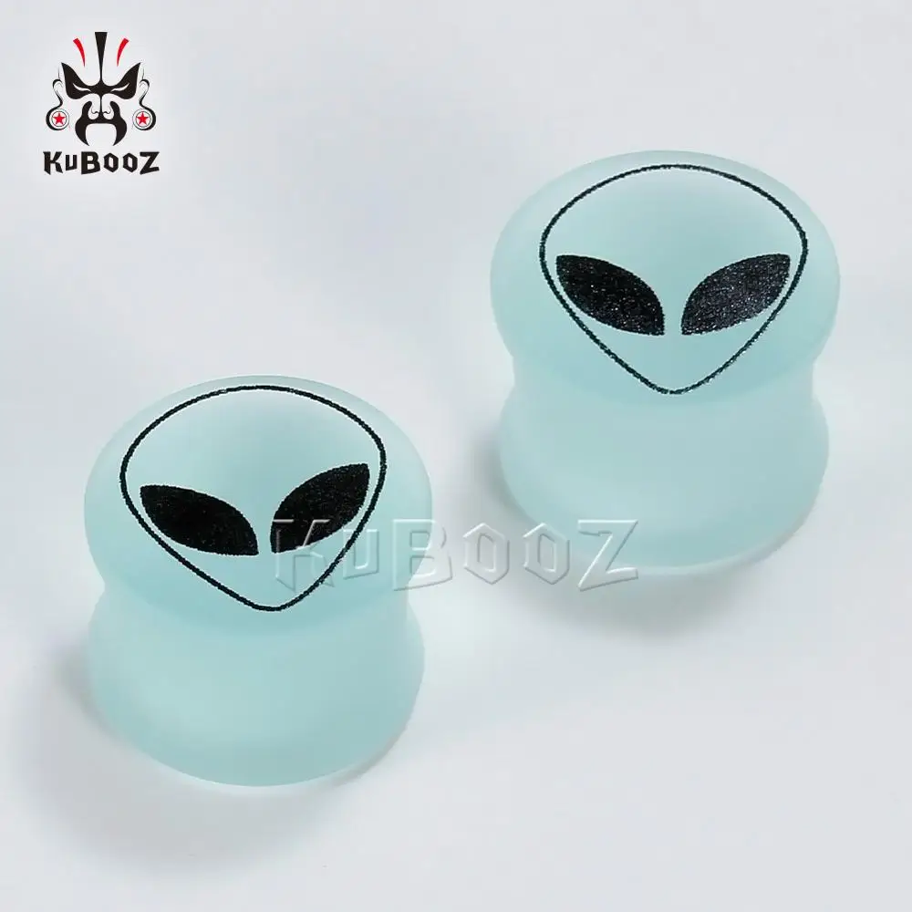 Wholesale Price White Dull Polish Alien Logo Ear Flesh Body Jewelry Plugs Tunnels Ear Gagues Fashion Gift Stone Expanders 32PCS