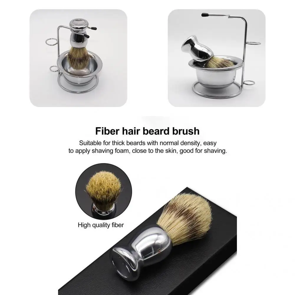 1 Set Shaving Brush Eco-friendly Male Facial Tools Beard Shaving Kit Densely Filled Easy Cleaning Hair Cleaning Brush