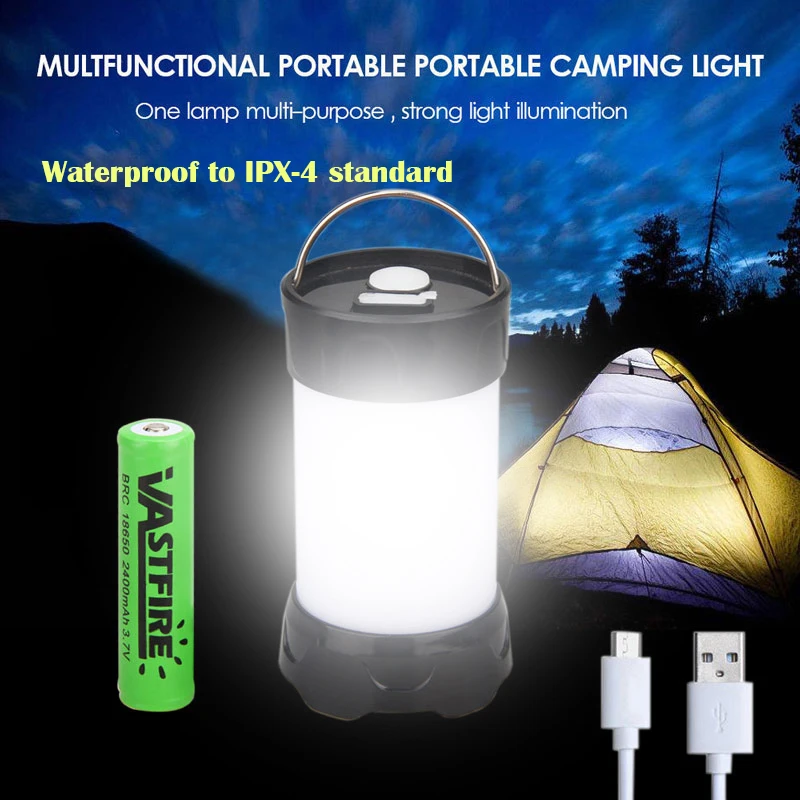 

5 Modes LED Portable Lantern Collapsible Tent Lamp Magnetic Flashlight Waterproof Outdoor Camping Fishing Light Use 18650