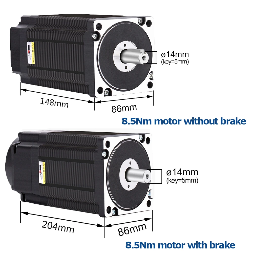 8.5NM Stepper Motor Drive 86 Closed Loop Stepper motor Nema34 Stepper Motor with Brake for Z Axis & 400W Switching Power Supply