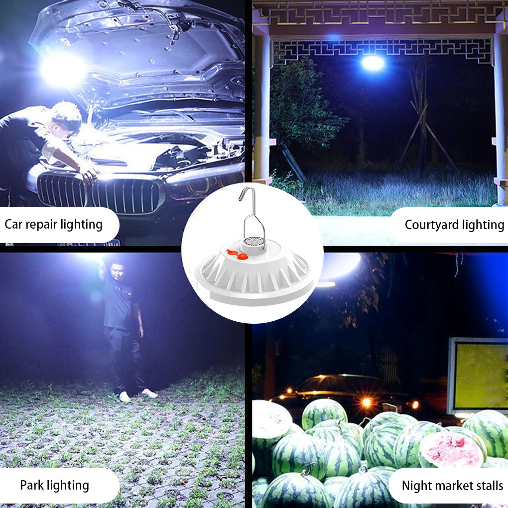 Solar Charge Camping Lamp Outdoor Hiking Lighting Equipment Hanging Lights Emergency LED Tent Light Flashlight Devices