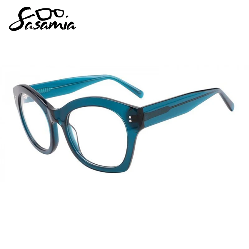 SASAMIA Male Eyeglasses Fashion Glasses Brand Design Rectangle Man Crystal Glasses Frames Luxury Men Spectacles Frame Clear Len