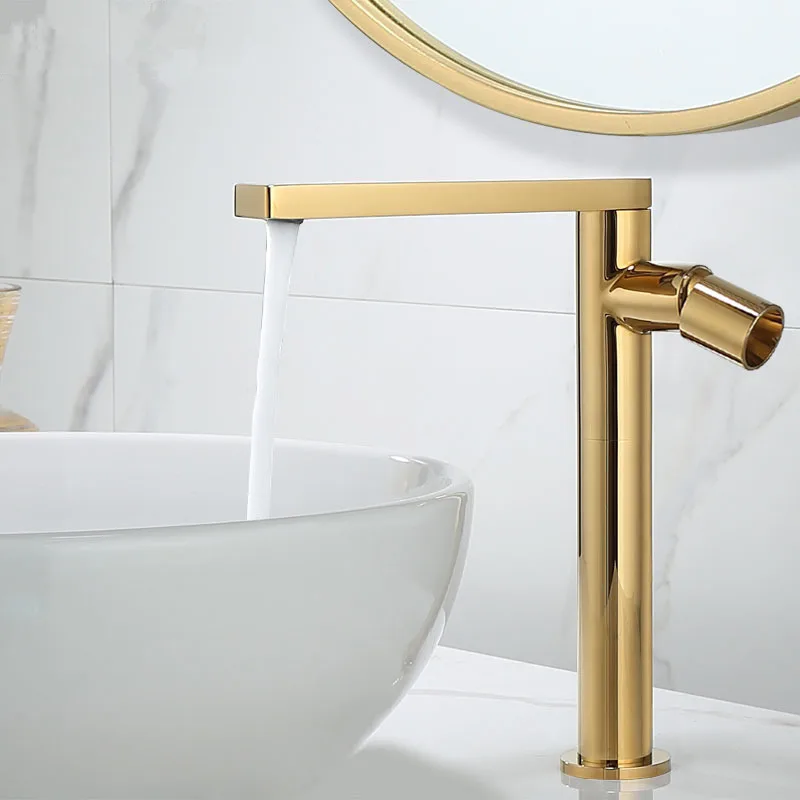 Basin Faucet Gold  Bathroom Faucet Single handle Basin Mixer Tap Hot and Cold Water Faucet Brass Sink Water Crane New Arrivals