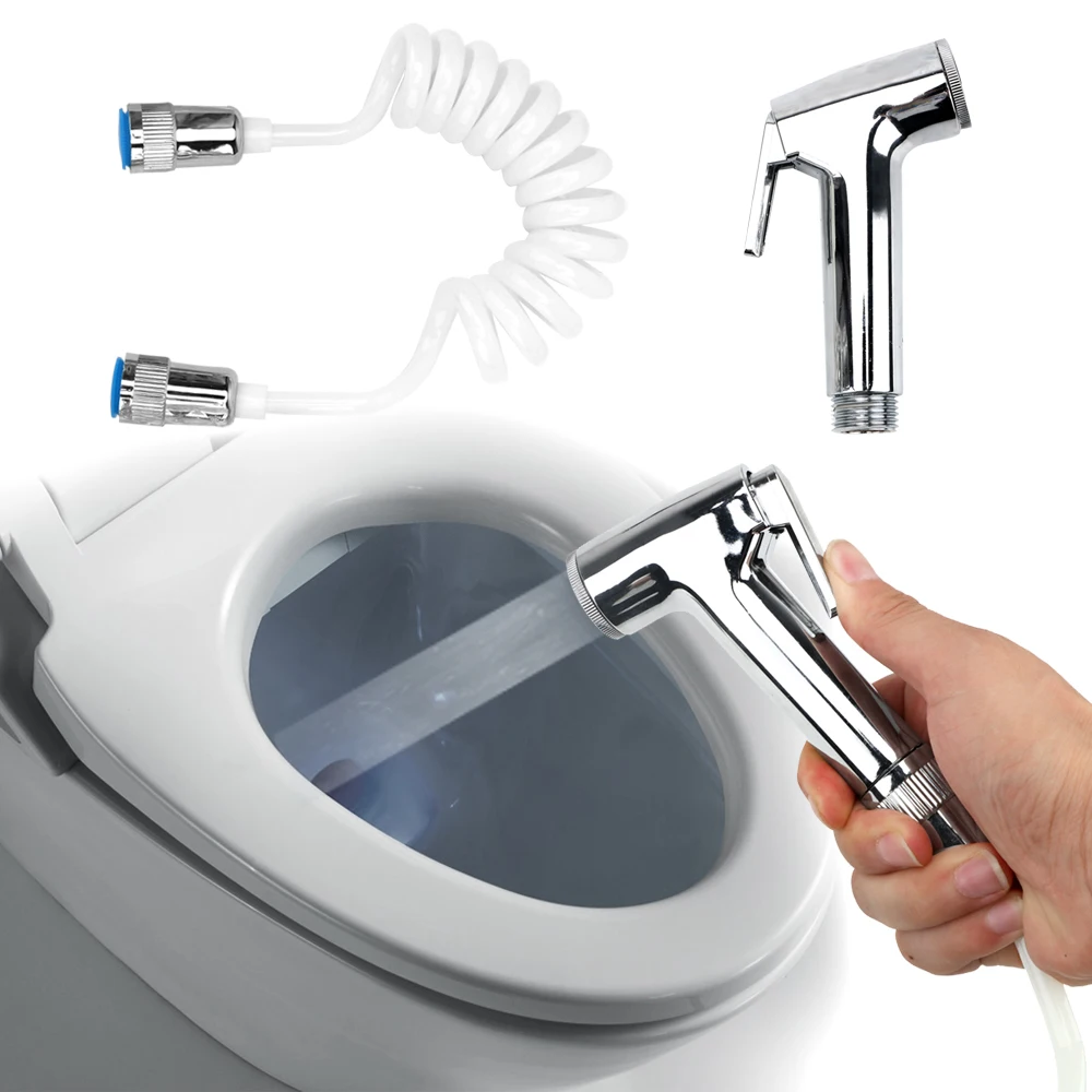 With Telephone Shower Hose Shower Head Nozzle Spray Gun Portable Handheld Bidet Toilet Sprayer Bathroom Cleaning Tools