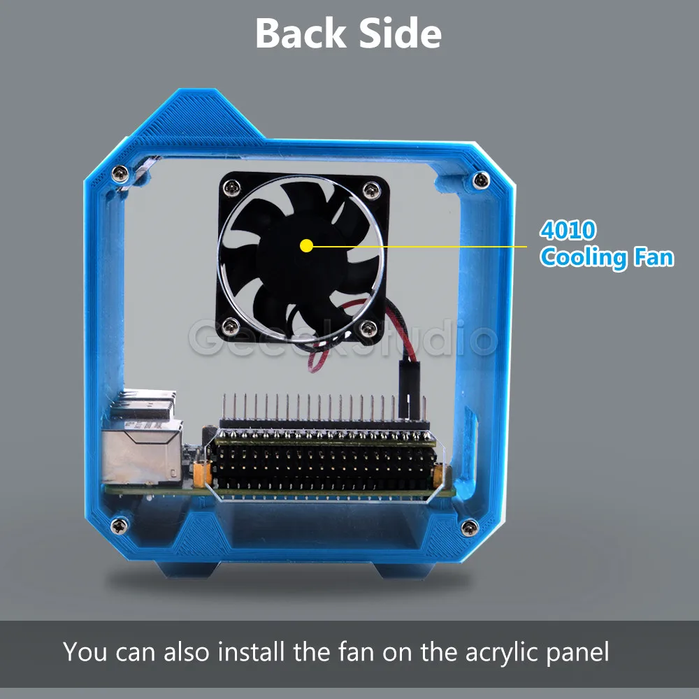 Imagem -02 - Torre de Gelo Ventilador de Refrigeração V2.0 Super Cores Suporte de Luz Case Impressora 3d para Raspberry pi 4b 3b Mais 3b Cooler Escudo