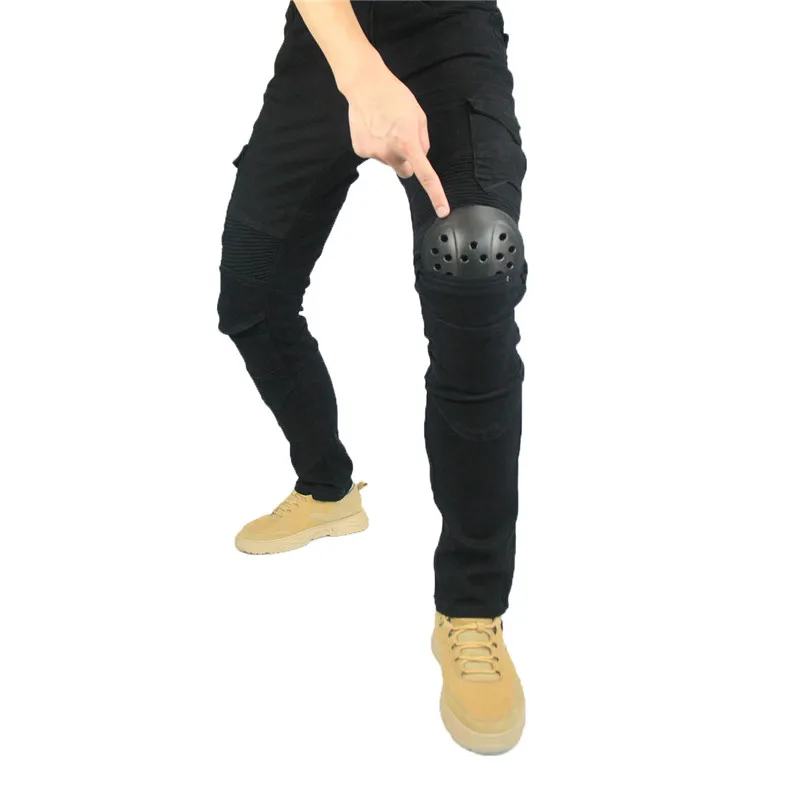 MOTORPOOL UBS06 Jeans Leisure Motorcycle Men\'s off-road Outdoor Jean/cycling Pants With Protect Equipment Knee Pads Summer Ride