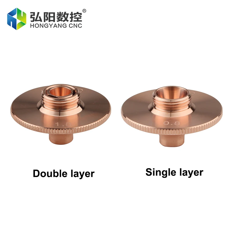 Ugello Laser diametro singolo e doppio strato 28mm calibro Cnc 0.8-4.0mm ugello in rame per saldatura per taglio a fibra testa in metallo