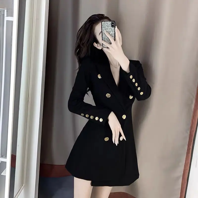 Women Dresses Autumn New Women's Black Business Suit  Dress Vestido De Mujer